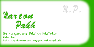 marton pakh business card